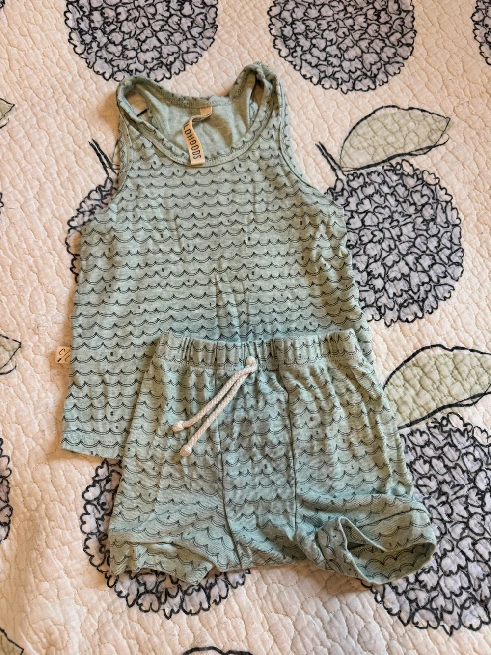 Childhood Clothing Tank Top & Shorts Matching Set, 2T, Waves